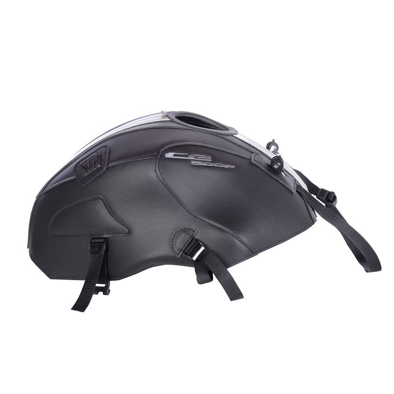 Tapis de réservoir Bagster NOIR MAT GRAINE /BANDE NICKEL