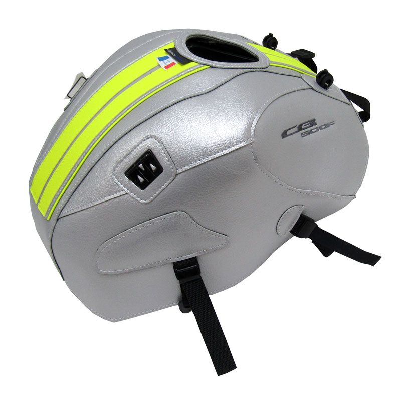 Tapis de réservoir Bagster ARGENT/DECO JAUNE FLUO/LISERET JAUNE FLUO