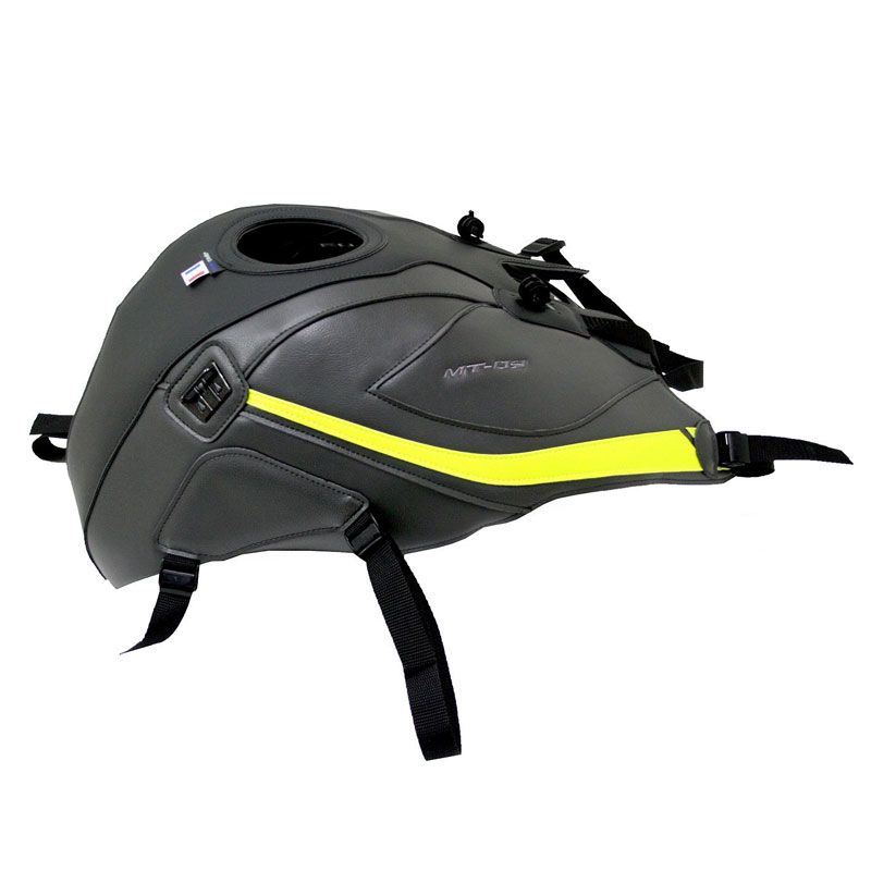 Tapis de réservoir Bagster NOIR MAT GRAINE/ESPACE/DECO JAUNE FLUO