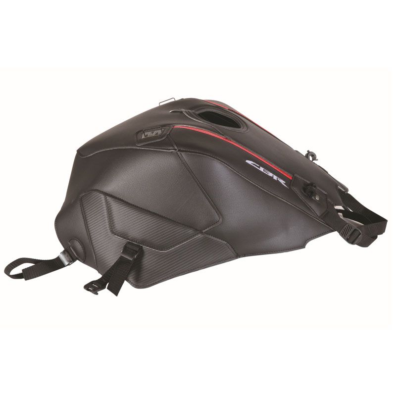 Tapis de réservoir Bagster NOIR MAT GRAINE/CO ROUGE