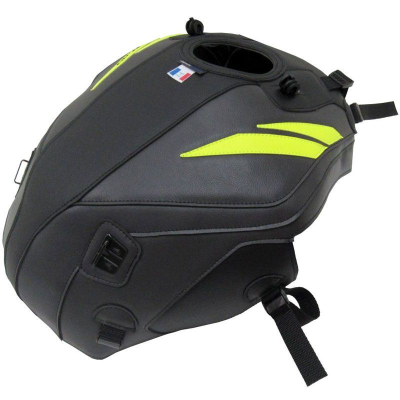 Tapis de réservoir Bagster NOIR MAT GRAINE/ESPACE/DECO JAUNE FLUO