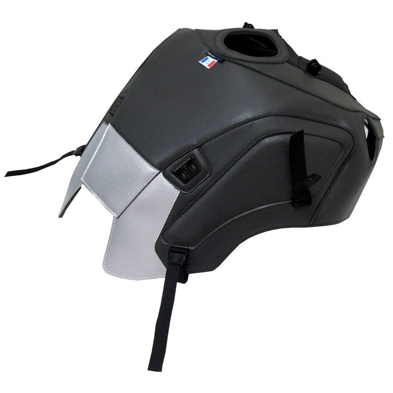 Tapis de réservoir Bagster NOIR MAT GRAINE/ESPACE/DECO ARGENT