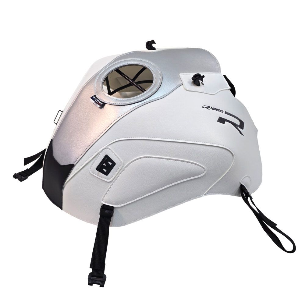 Tapis de réservoir Bagster ARGENT/BLANC/NOIR MAT GRAINÉ