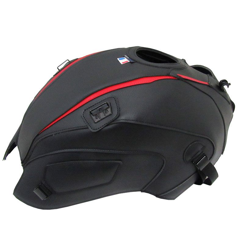 Tapis de réservoir Bagster NOIR MAT GRAINE DECO ROUGE