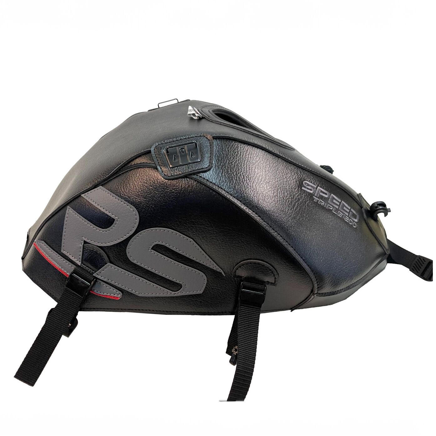 Tapis de réservoir Bagster NOIR/DÉCO ORAGE/LISERET ROUGE