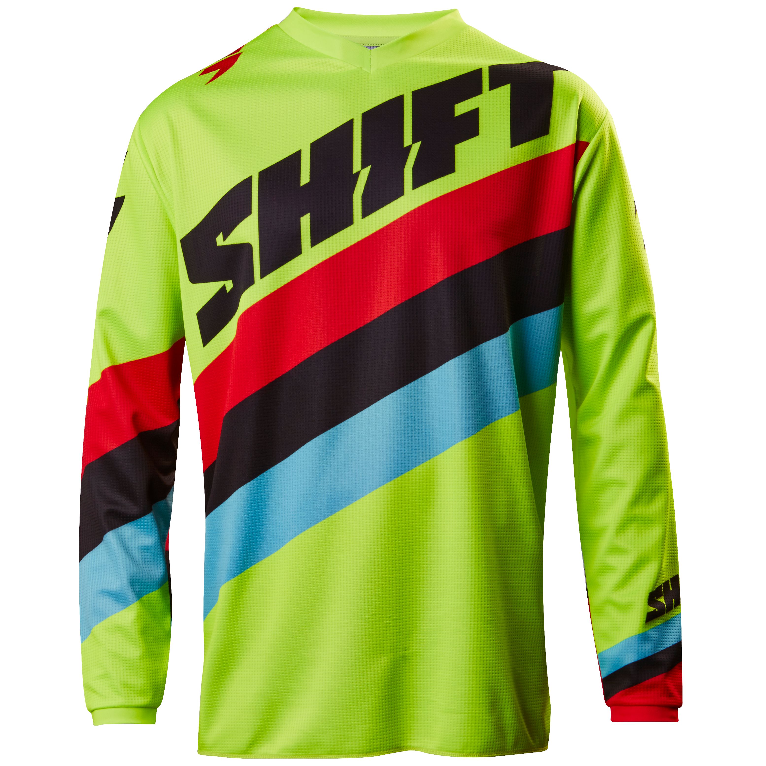 Maillot Cross Shift Youth Whit3 Tarmac 2017 - Jaune Fluo