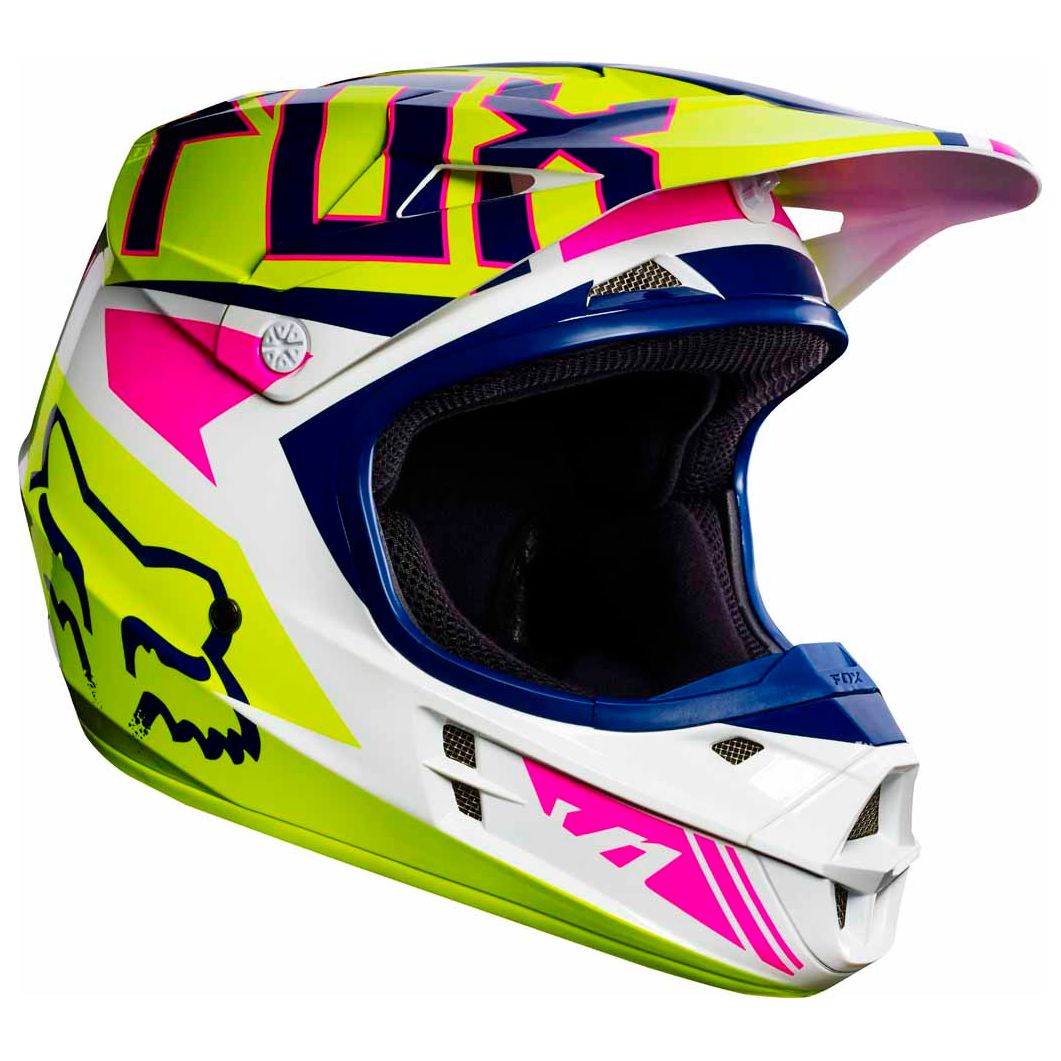 Casque cross Fox V1 YOUTH FALCON - BLEU MARINE BLANC ...