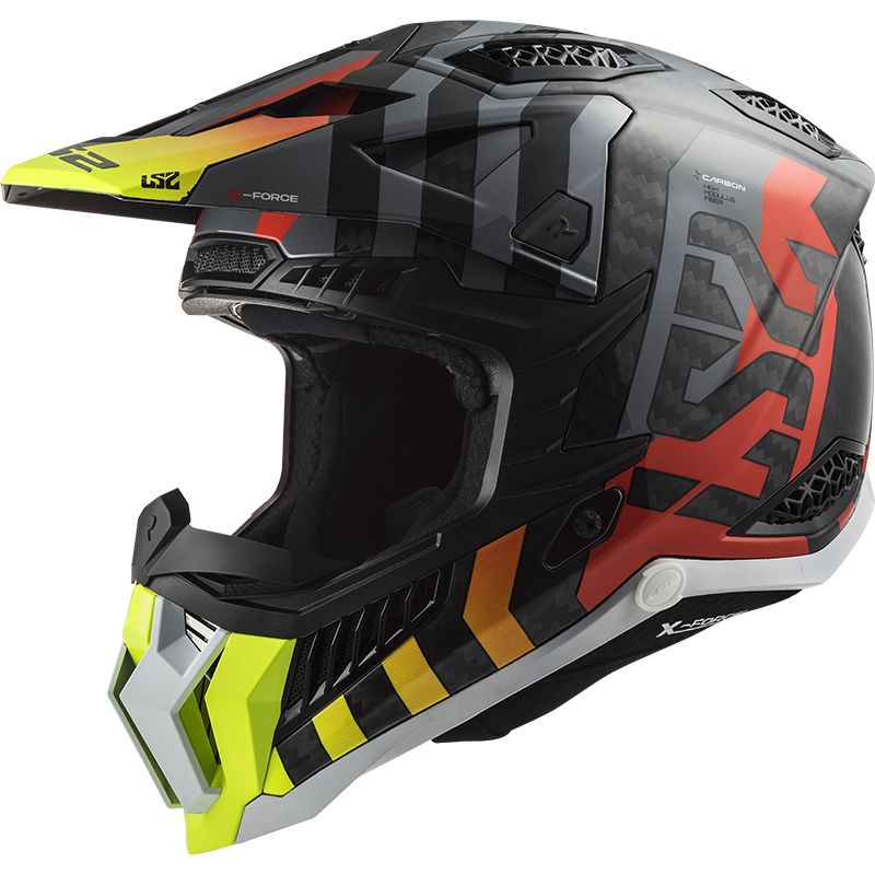 Image of Casque cross LS2 MX703 C - X-FORCE - BARRIER - H-V YELLOW RED 2023