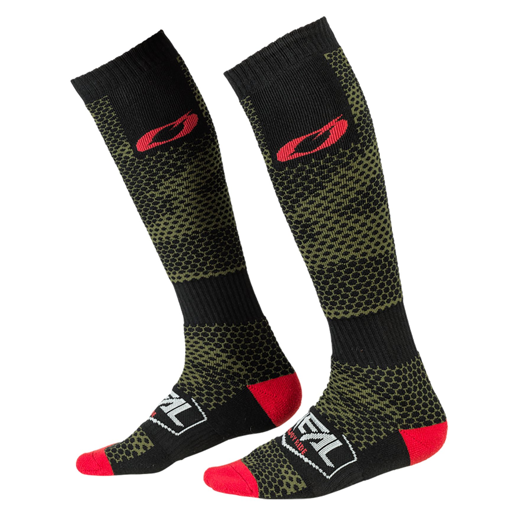 Image of Chaussettes MX O'Neal MX COVERT - BLACK GREEN