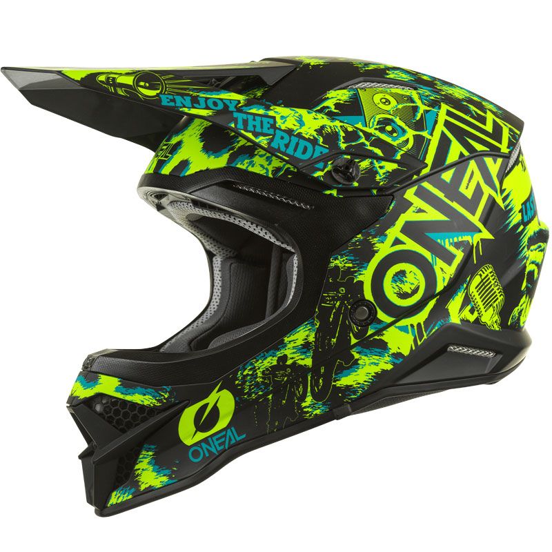 Image of Casque cross O'Neal 3SRS - ASSAULT V.22 - BLACK NEON YELLOW 2023