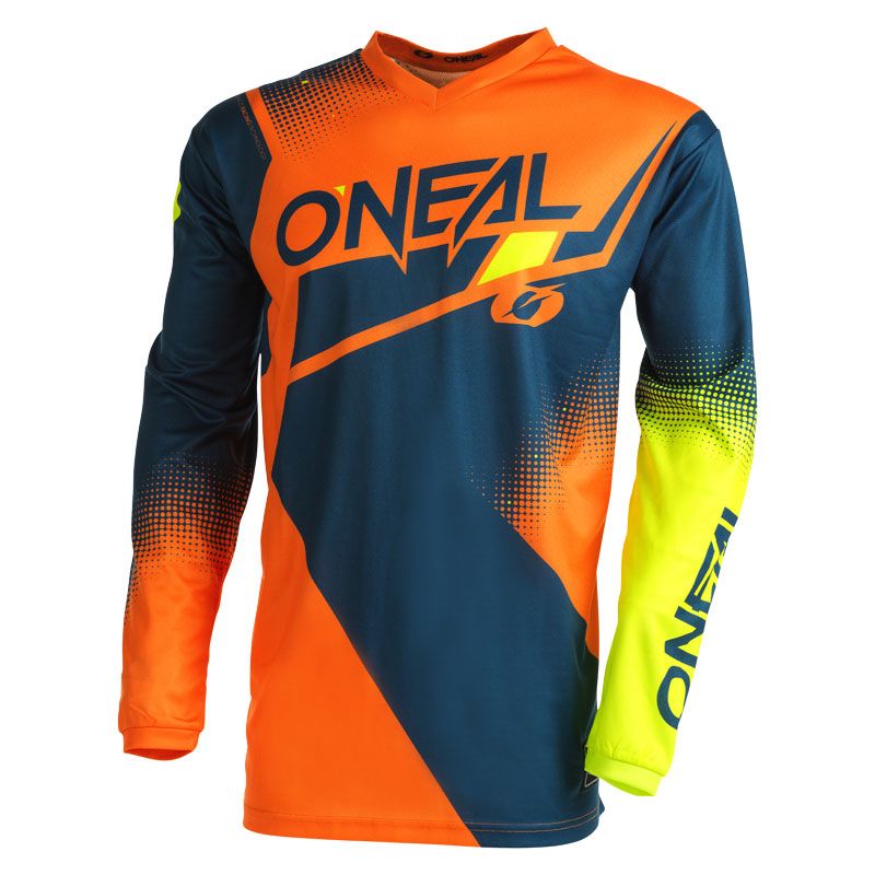 Maillot cross O'Neal ELEMENT - RACEWEAR V.22 - BLUE ORANGE NEON YELLOW 2023