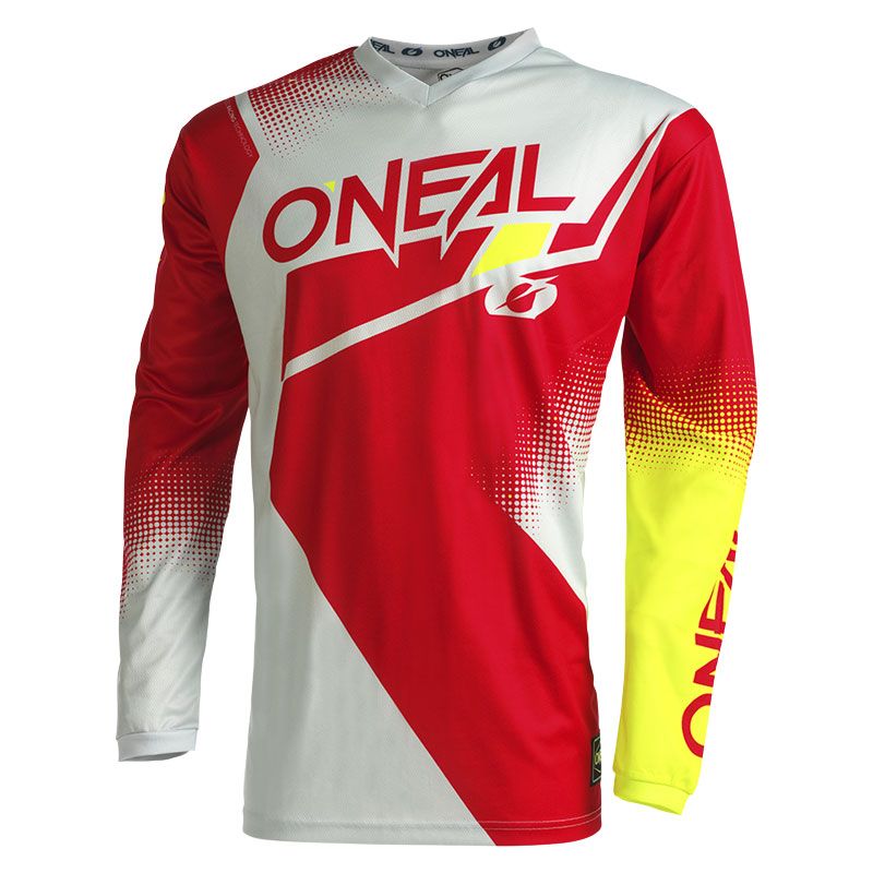 Maillot cross O'Neal ELEMENT - RACEWEAR V.22 - RED GRAY NEON YELLOW 2023