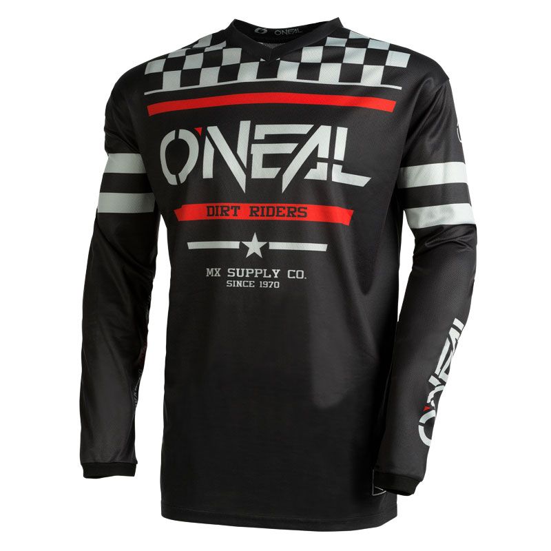 Maillot cross O'Neal ELEMENT - SQUADRON V.22 - BLACK GRAY 2023