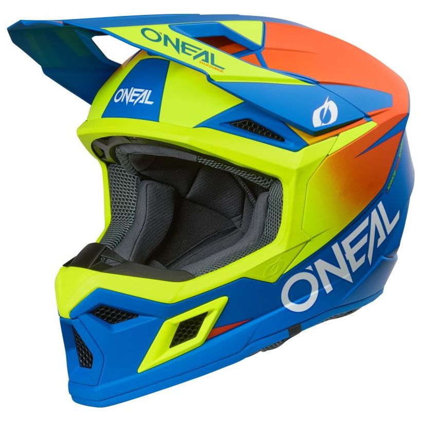 ONEAL Casque cross O'Neal 3SRS - SOLID 2025 — bleu et jaune