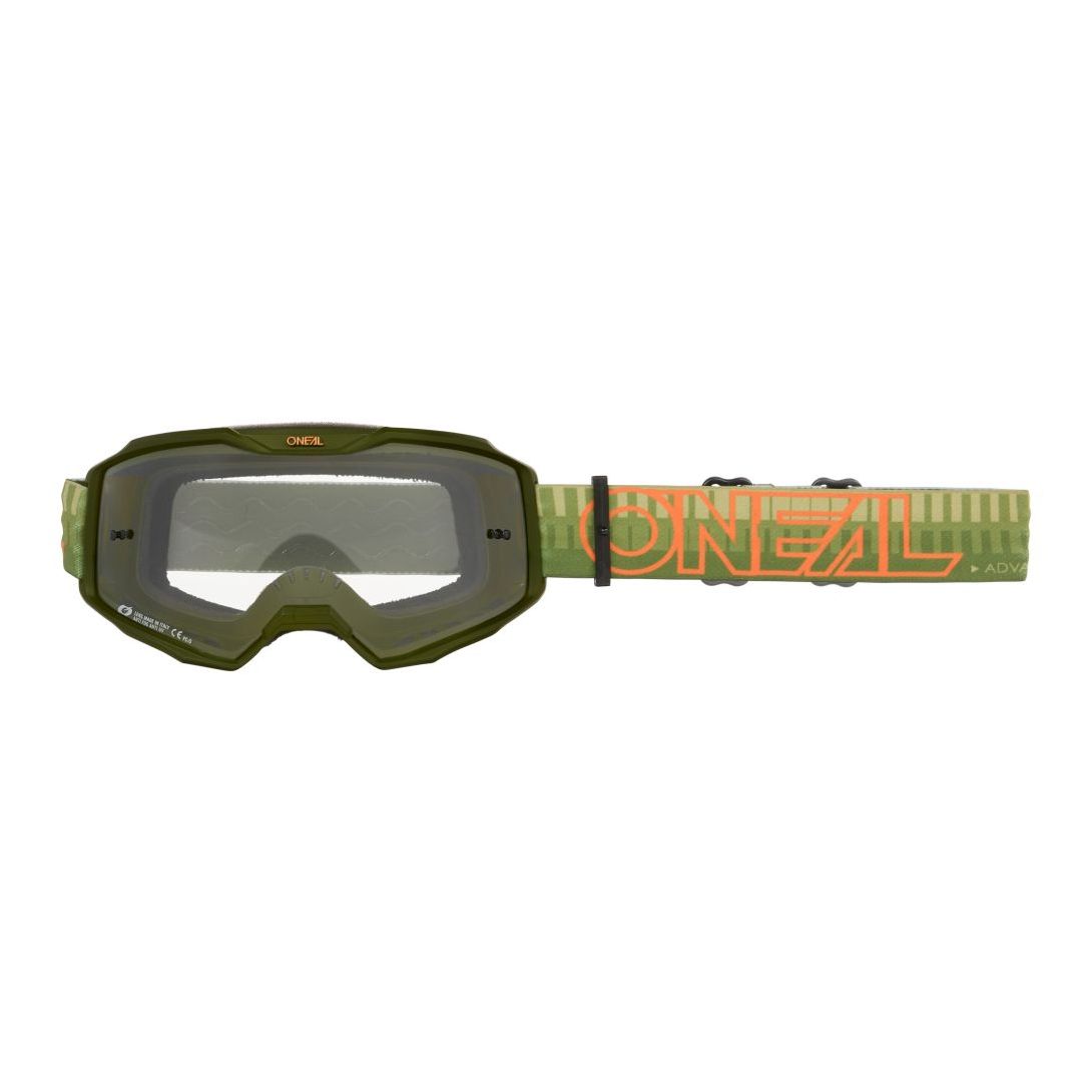 ONEAL Masque cross O'Neal B-10 - STRIPPED 2025 — vert et orange