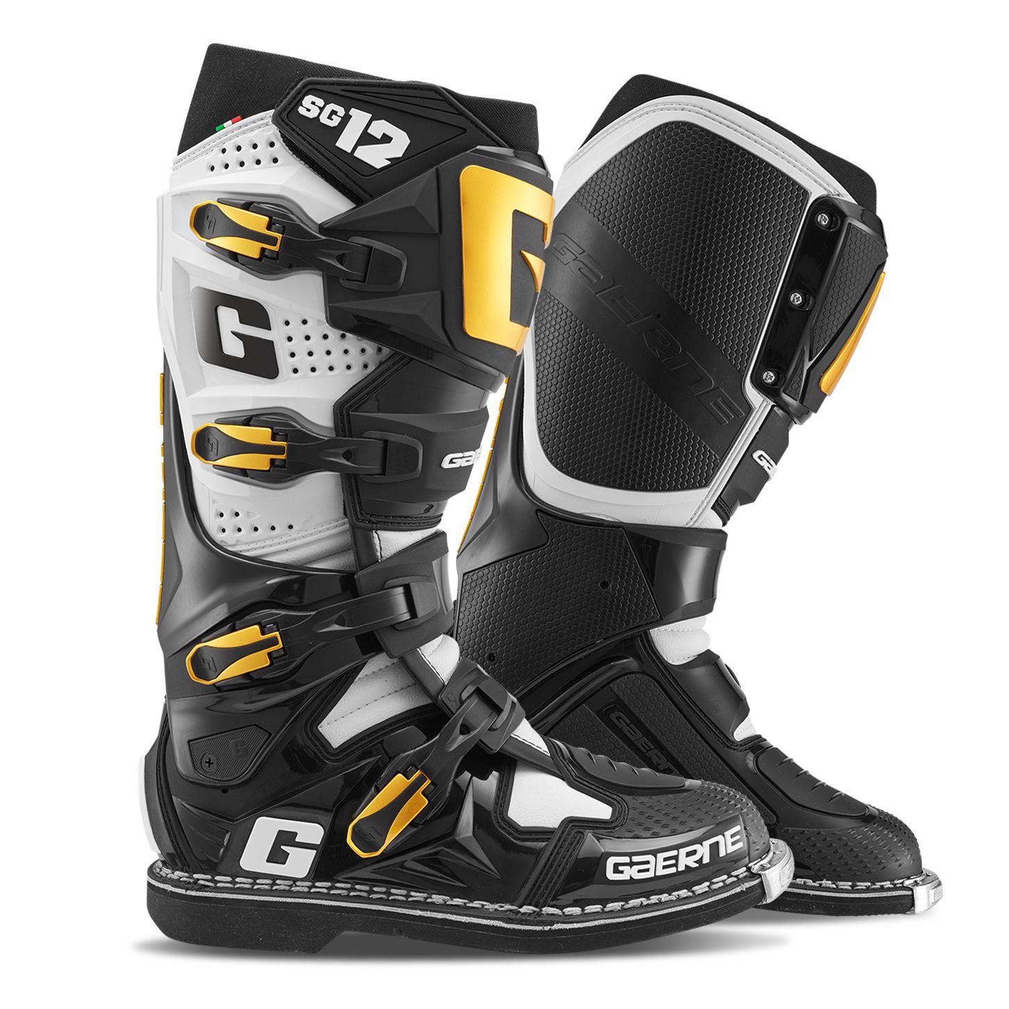 GAERNE Bottes cross Gaerne SG12 2025 — noir, or et blanc