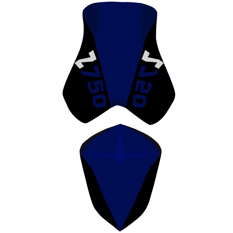 Image of Housse de selle Bagster Bleu Marine/Noir/Lettres Bleues Marines