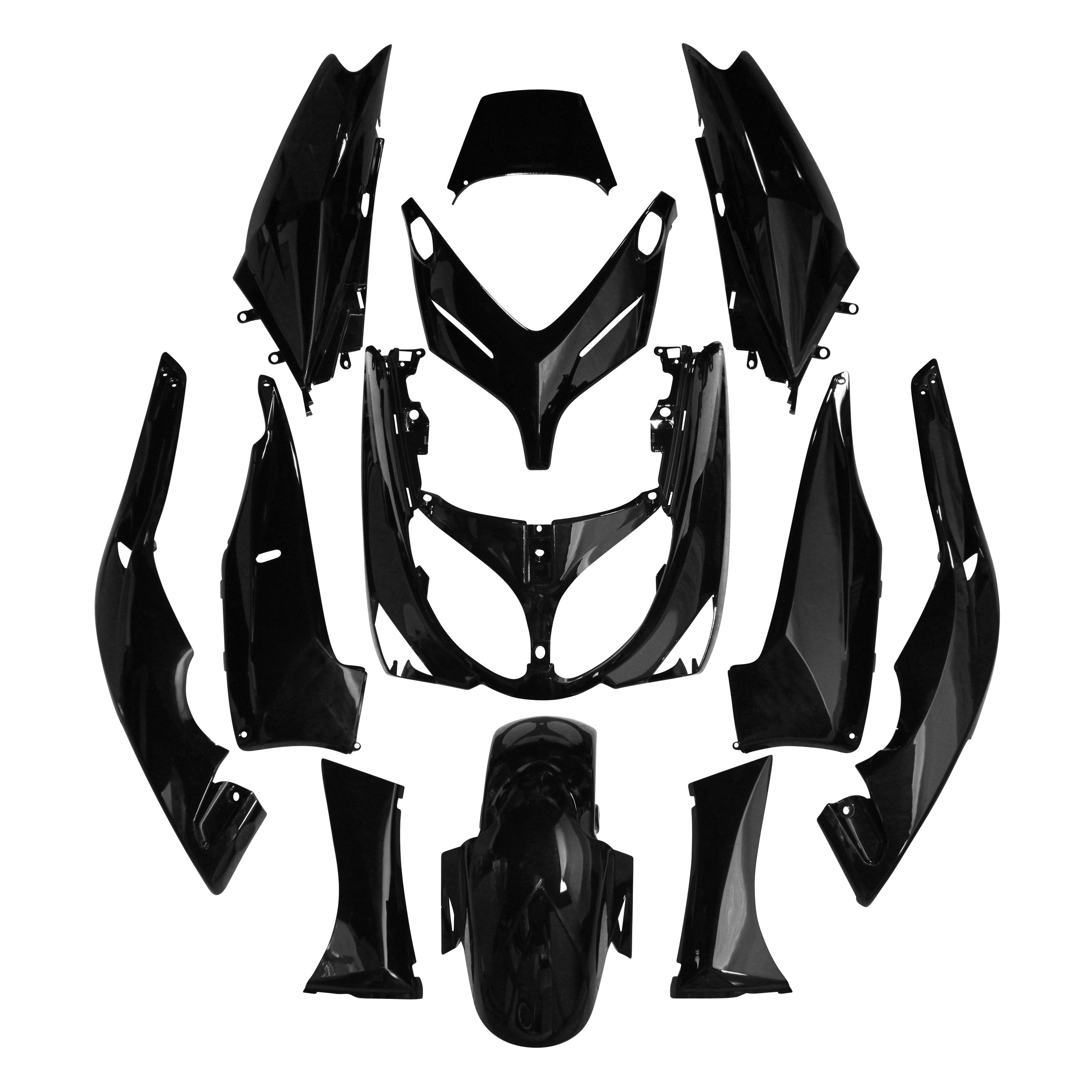 Image of Kit carénage P2R noir brillant (12 pièces) maxi-scooter