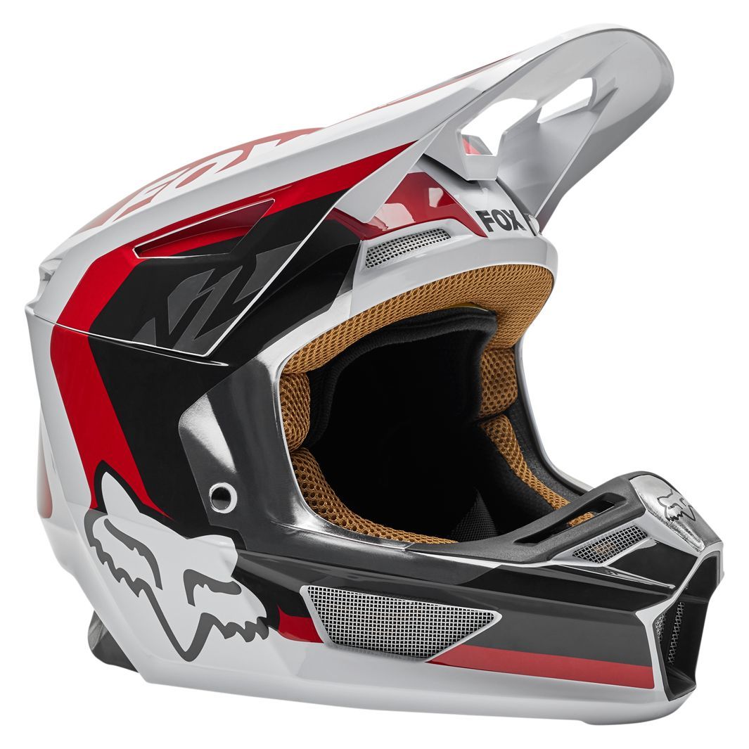 Image of Casque cross Fox V2 PADDOX - RED BLACK WHITE - SPECIAL EDITION 2022