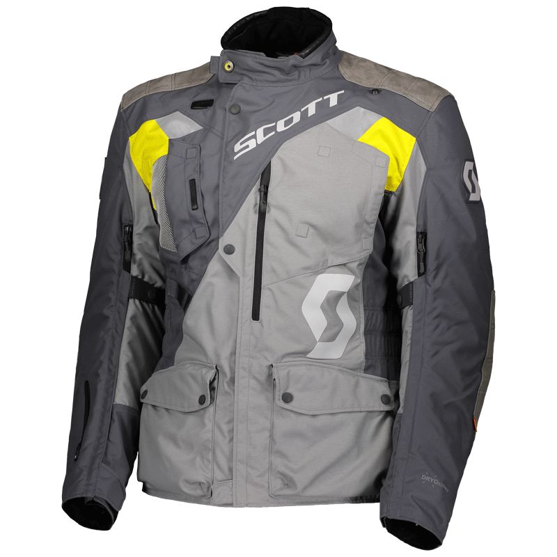 Image of Scott Dualraid Dryo Veste textile de moto Gris Jaune 2XL
