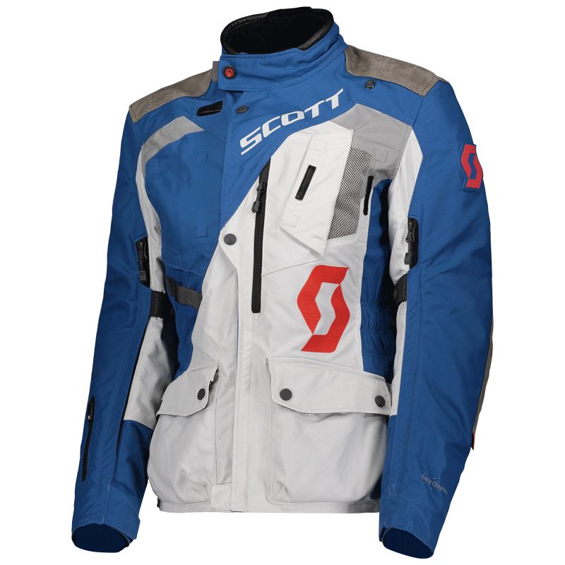 Image of Scott Dualraid Dryo Veste textile de moto de dames Gris Bleu 46