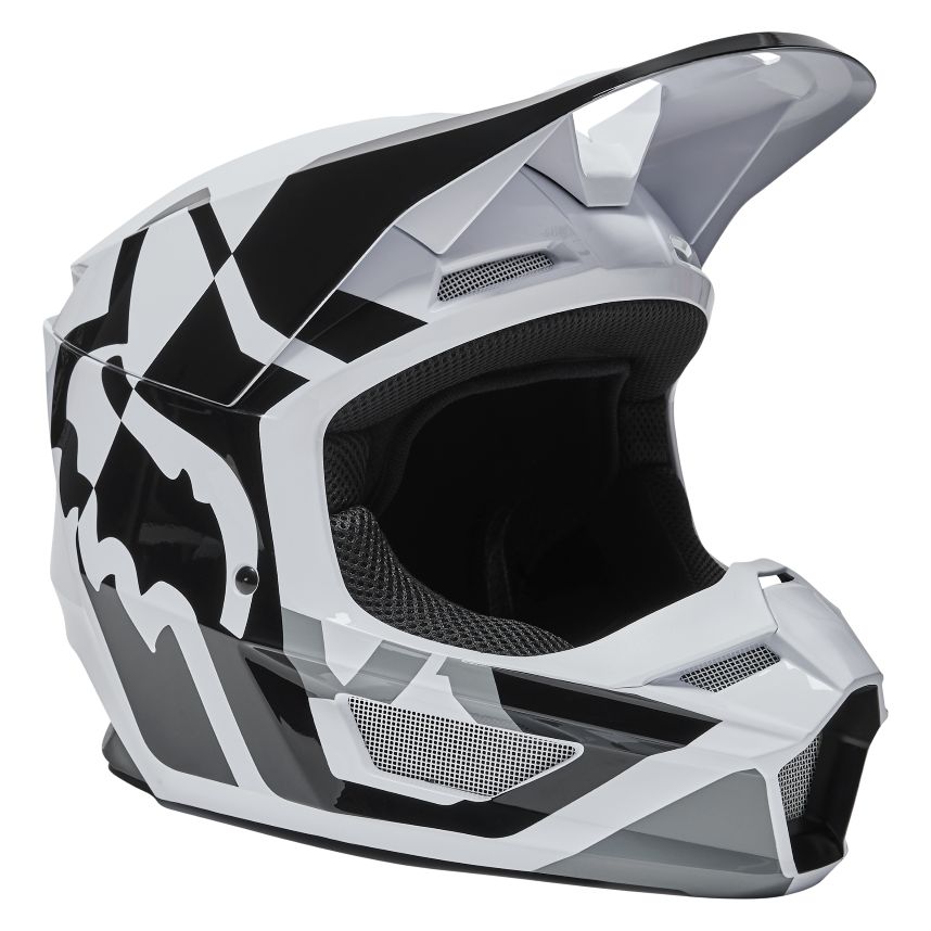 Image of Casque cross Fox YOUTH V1 LUX - BLACK WHITE
