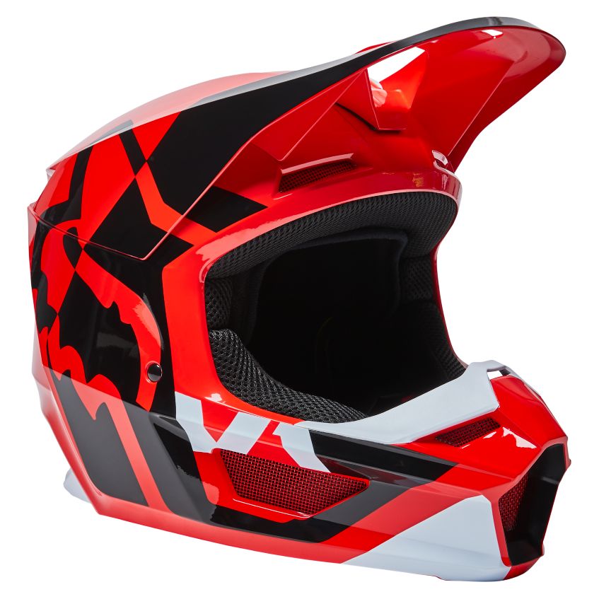 Image of Casque cross Fox YOUTH V1 LUX - FLUO RED