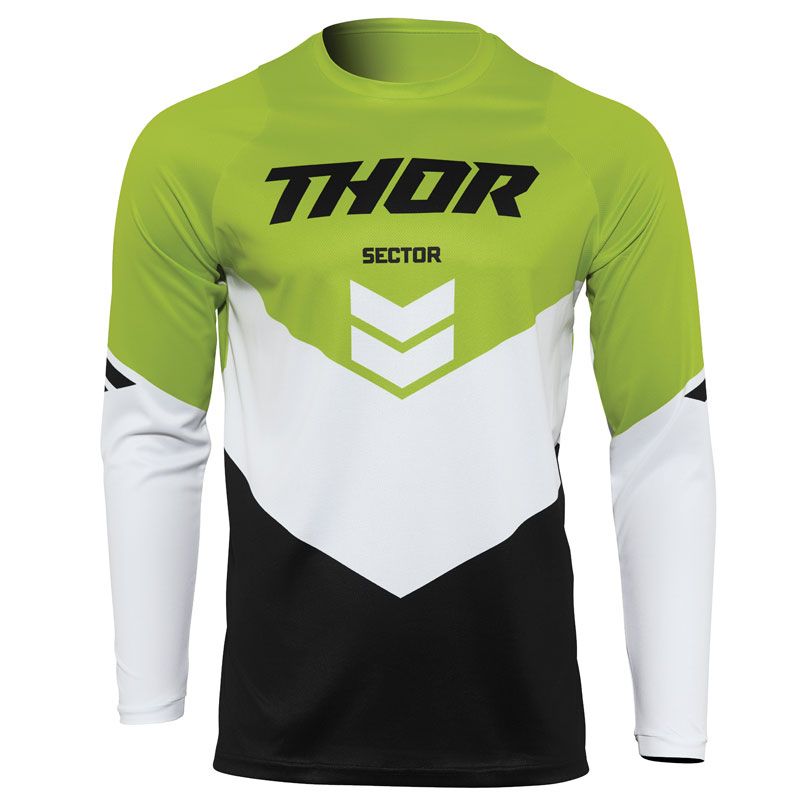 Image of Maillot cross Thor SECTOR CHEV BLACK GREEN ENFANT