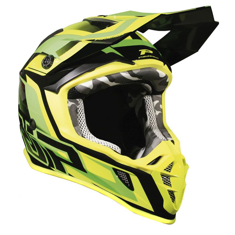 Image of Casque cross Progrip 3180 Vert/jaune 2021