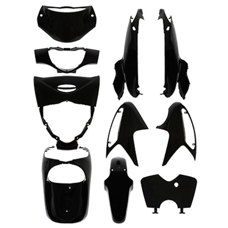 Image of Kit carénage P2R noir brillant (10 pièces) maxi-scooter