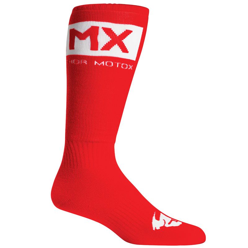 Image of Chaussettes MX Thor MX SOLID RED WHITE