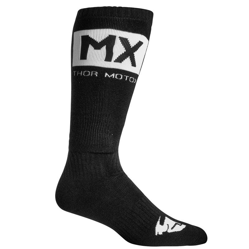 Image of Chaussettes MX Thor MX SOLID BLACK WHITE