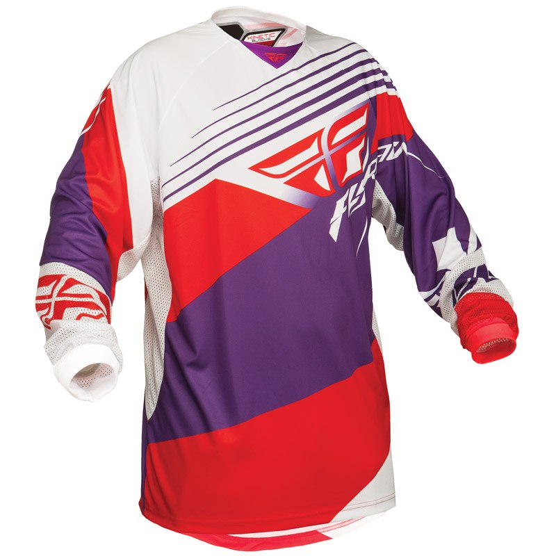 Maillot Cross Fly Kinetic Jersey Violet/rouge/blanc