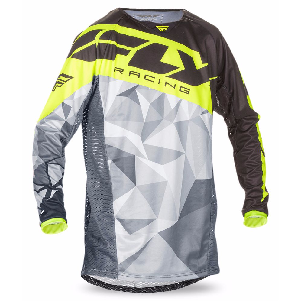 Maillot Cross Fly Kinetic Crux - Noir Jaune Fluo -