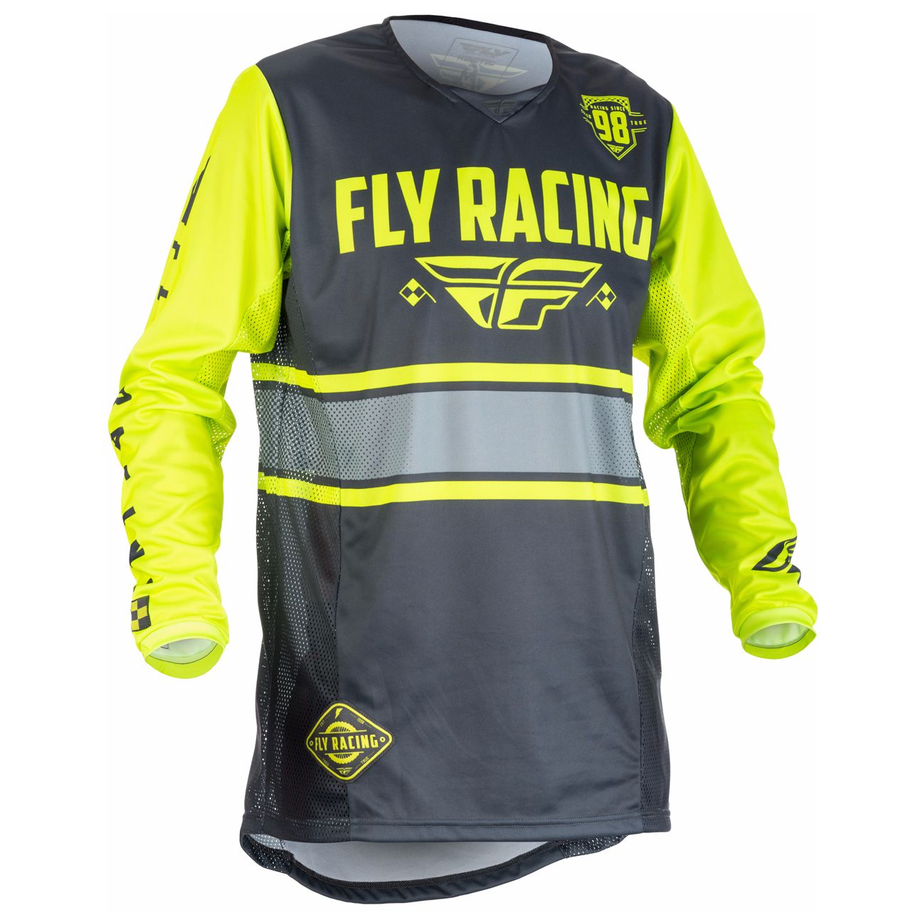 Maillot Cross Fly Kinetic Era - Jaune Fluo Gris -