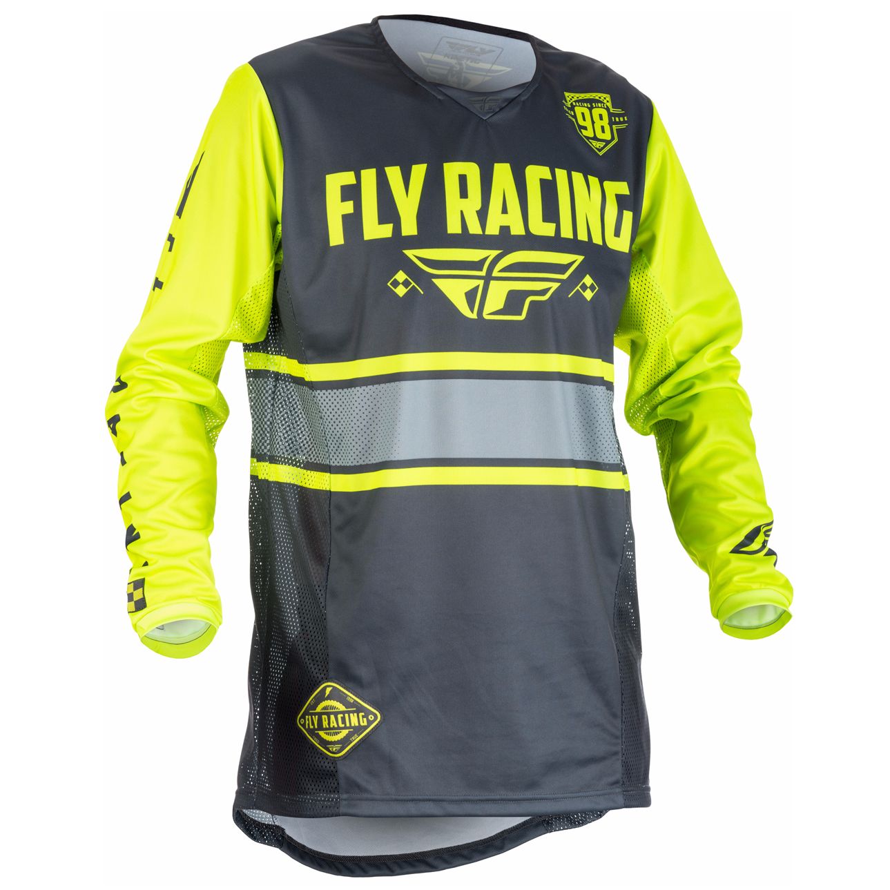 Maillot Cross Fly Kinetic Youth Era - Jaune Fluo Gris -