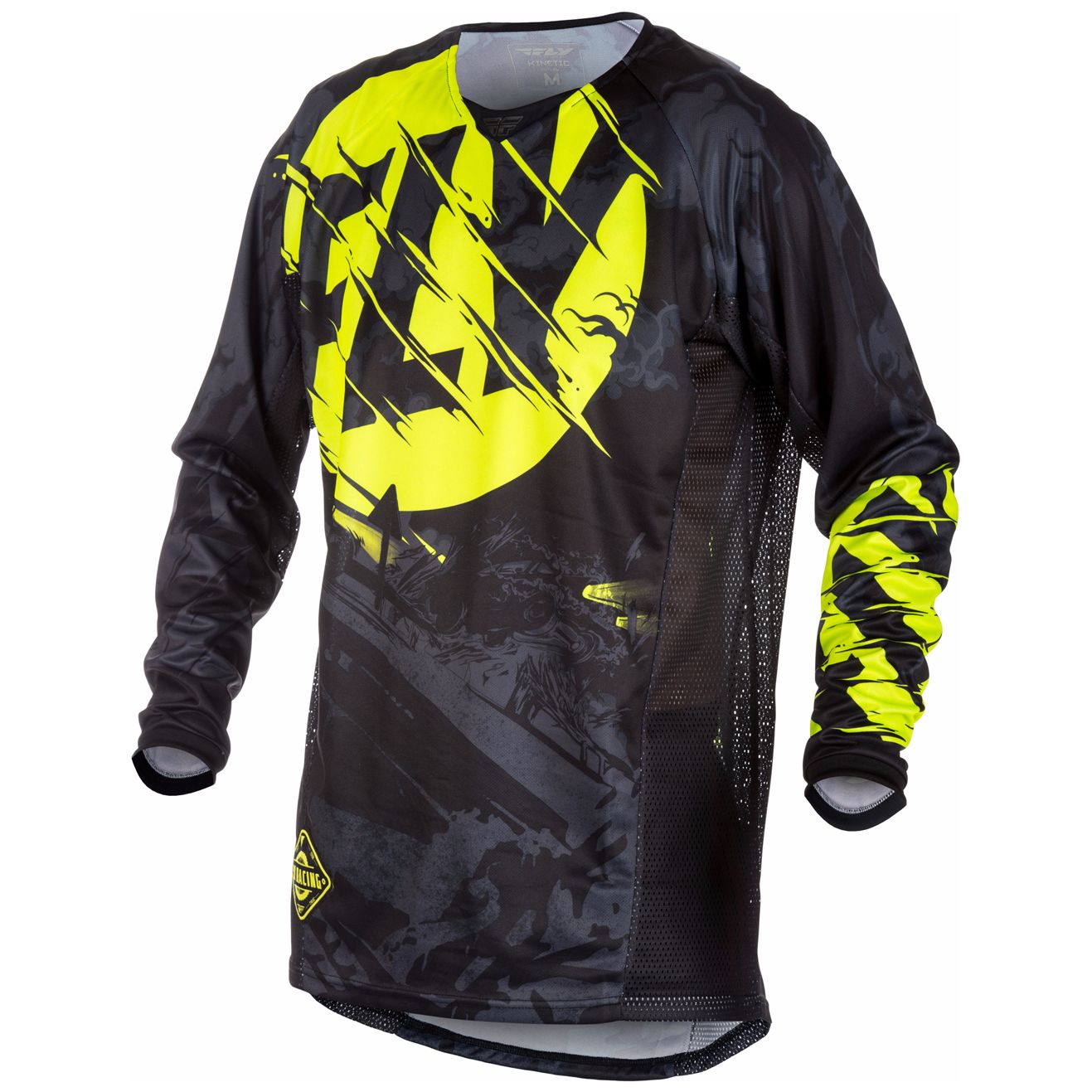 Maillot Cross Fly Kinetic Outlaw - Noir Jaune Fluo -