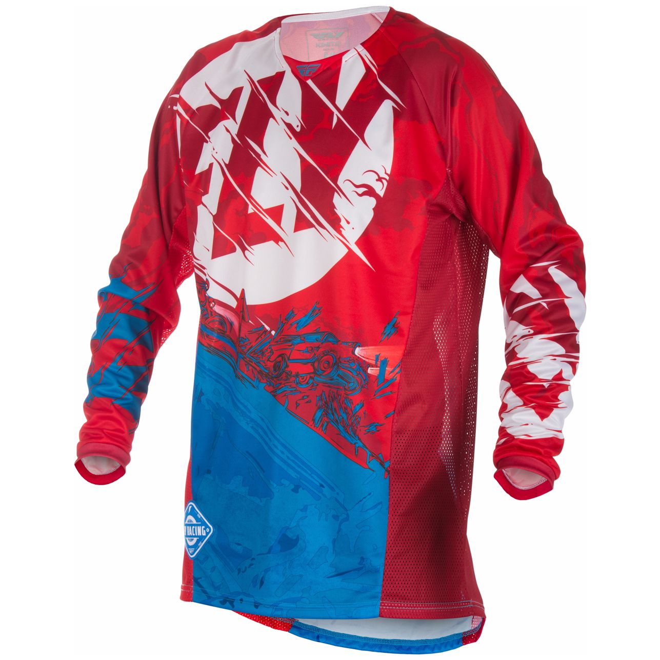 Maillot Cross Fly Kinetic Outlaw - Rouge Blanc Bleu -