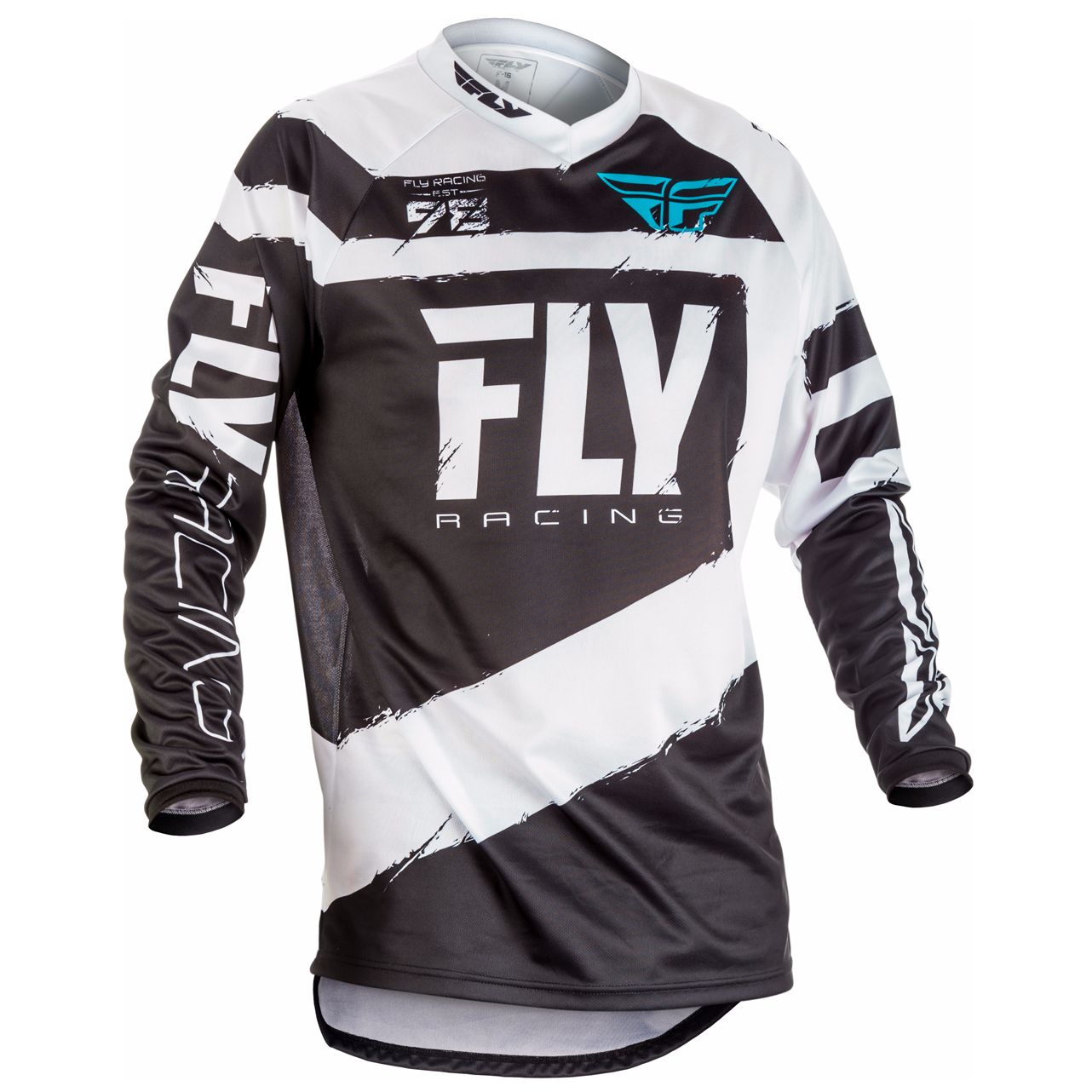 Maillot Cross Fly F16 Youth - Blanc Noir -
