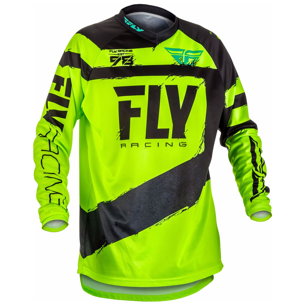 Maillot Cross Fly F16 Youth - Noir Jaune Fluo -