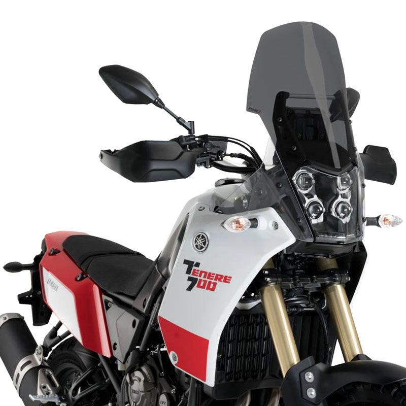 Bulle Touring Puig 22250H Fumée - Écran Aérodynamique Pour Moto Adventure | Hauteur 460mm, Acrylique 4mm, Réduction Des Turbulences