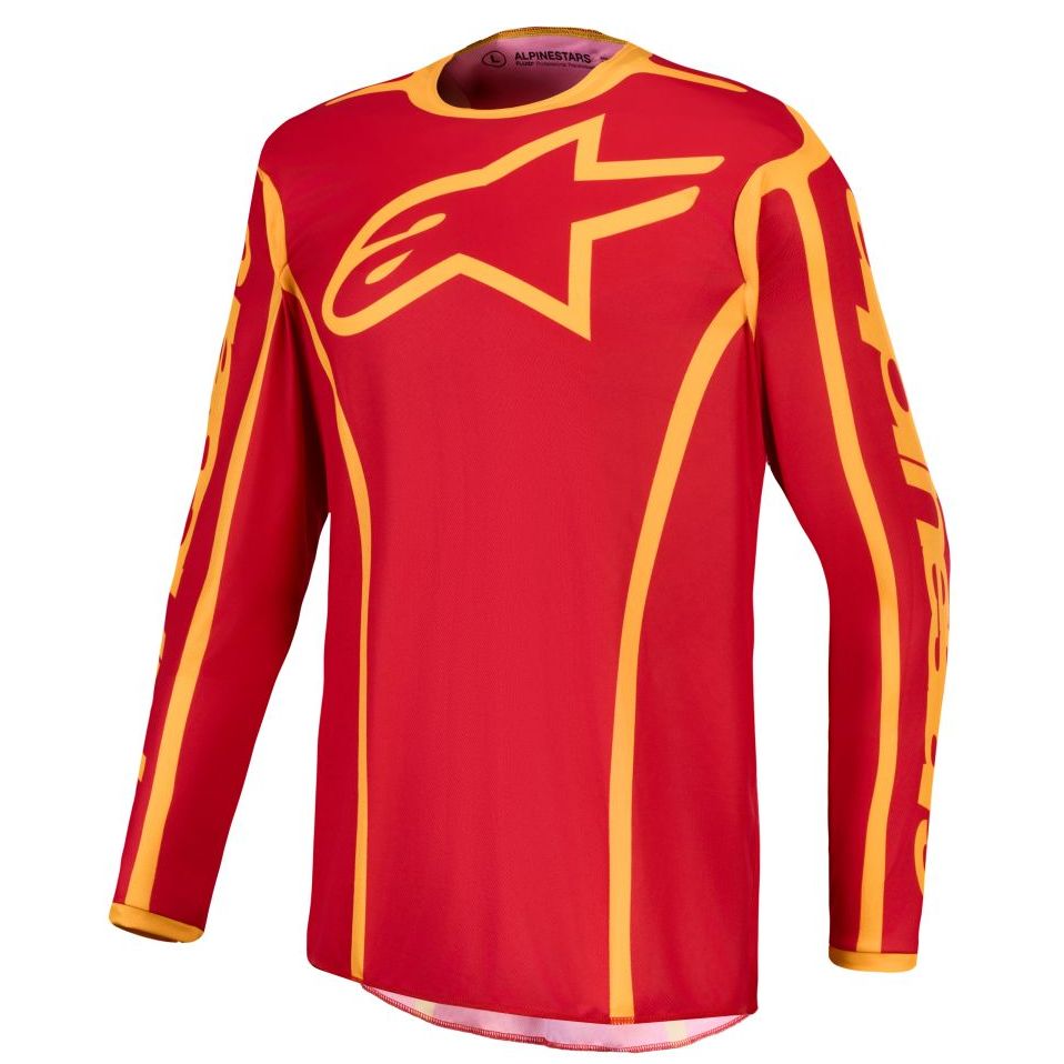 ALPINESTARS Maillot cross Alpinestars FLUID - APEX V2 2027 — or et rouge