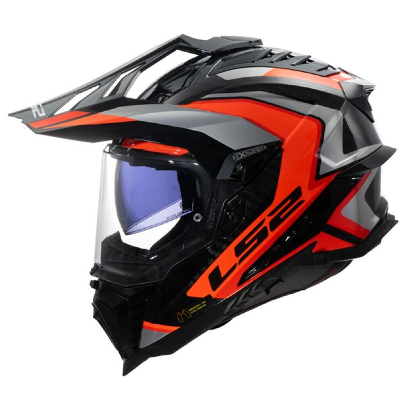 LS2 Casque intégral LS2 MX701 - EXPLORER CARBON - FRONTIER II — carbone et orange