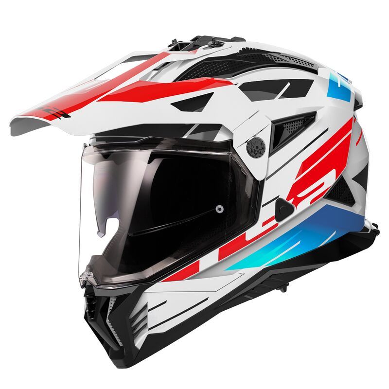LS2 Casque intégral LS2 MX702 PIONEER II NAMIB — bleu, rouge et blanc