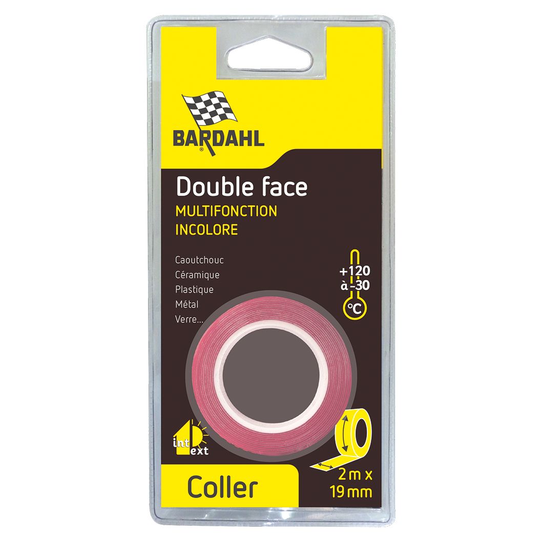 Collant Bardahl Adhésif double face incolore (19mm x 2m)