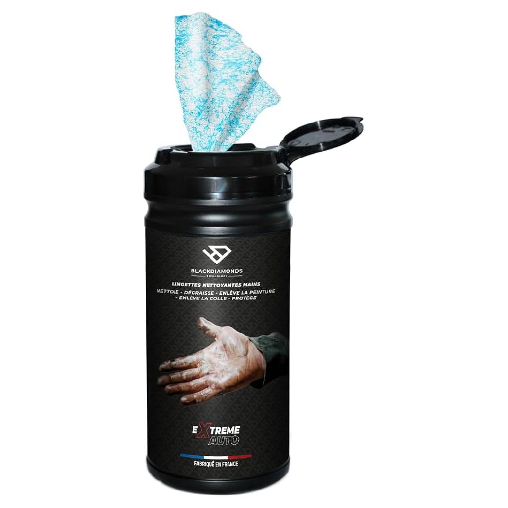 Lingettes BlackDiamonds abrasive pour mains, pot de 80