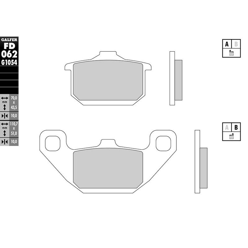 Plaquettes de freins Galfer Sinter Métal Fritté avant/arrière (selon modèle)