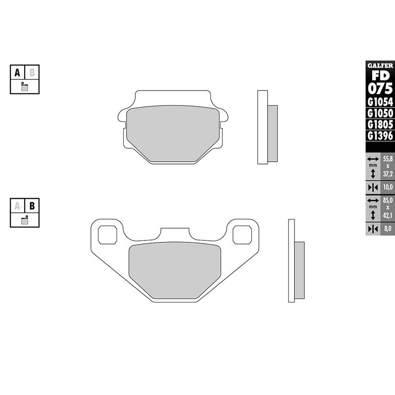 Plaquettes de freins Galfer Sinter Métal Fritté avant/arrière (selon modèle)