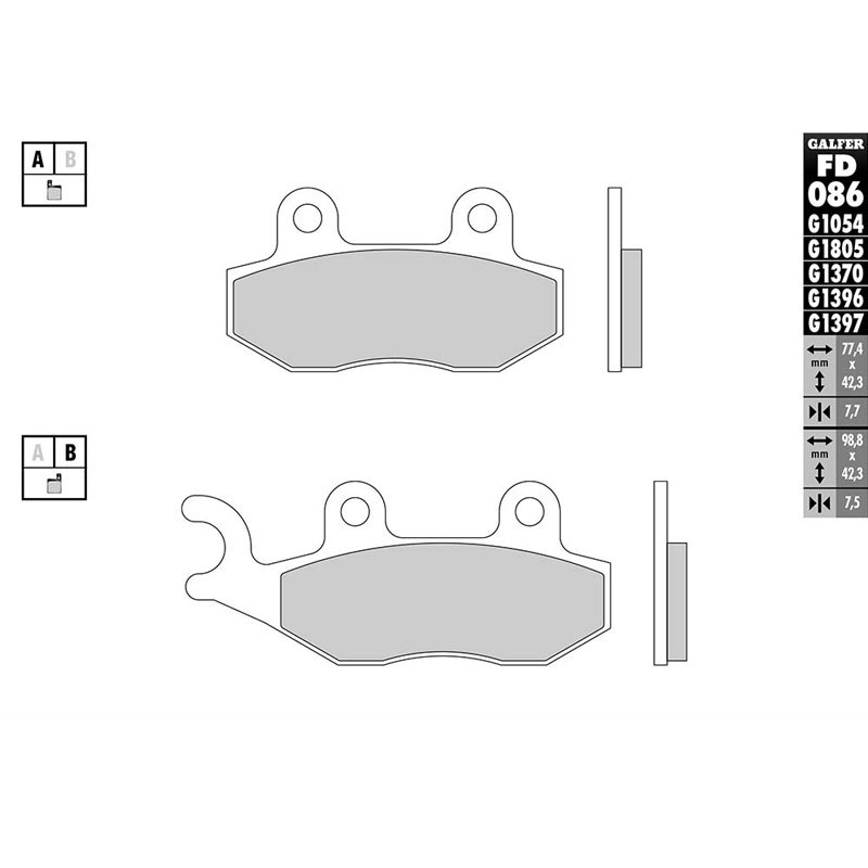 Image of Plaquettes de freins Galfer Sinter métal fritté avant/arrière (selon modéle)