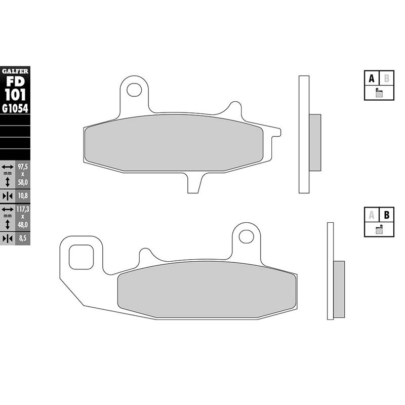 Plaquettes de freins Galfer Sinter Métal Fritté avant